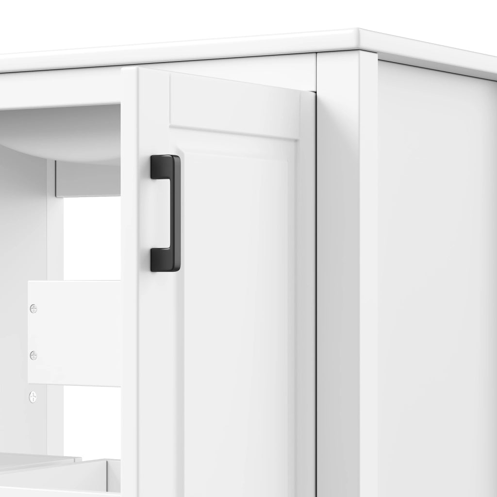 Mobile sottolavabo con lavabo in ceramica, 2 ante e vano aperto per bagno, bianco, 76,5 × 47 × 83 cm