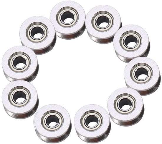 Lagers a V-groef 10 pezzi - Lagers V624ZZ - Doppia protezione - Acciaio a carbonio - 1,5 mm V-groef - Idonei per sistemi di movimento lineare