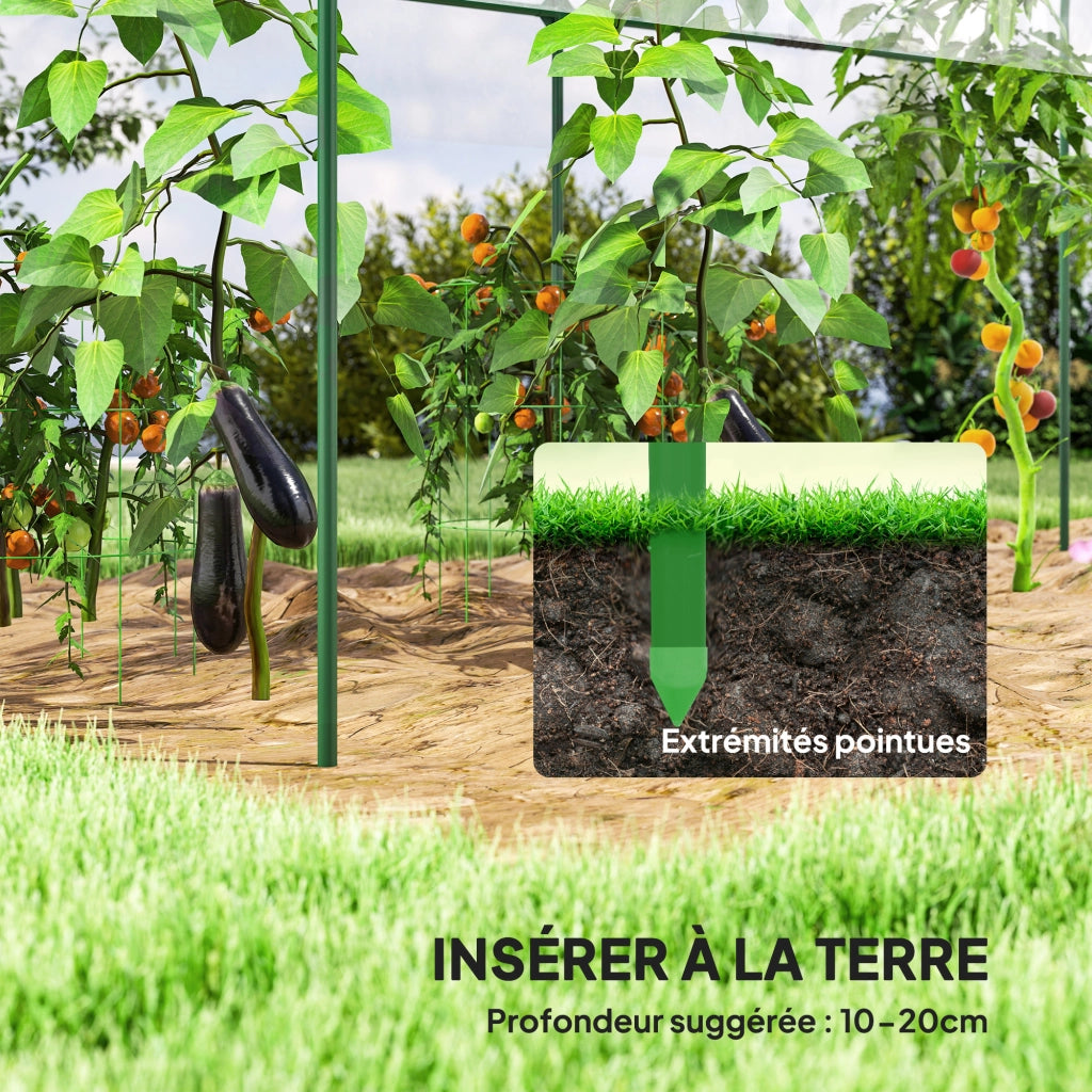 Serra da giardino per pomodori ¨C zephmum ¨C 4 archi in acciaio, copertura in PVC, verde 400x120x170 cm
