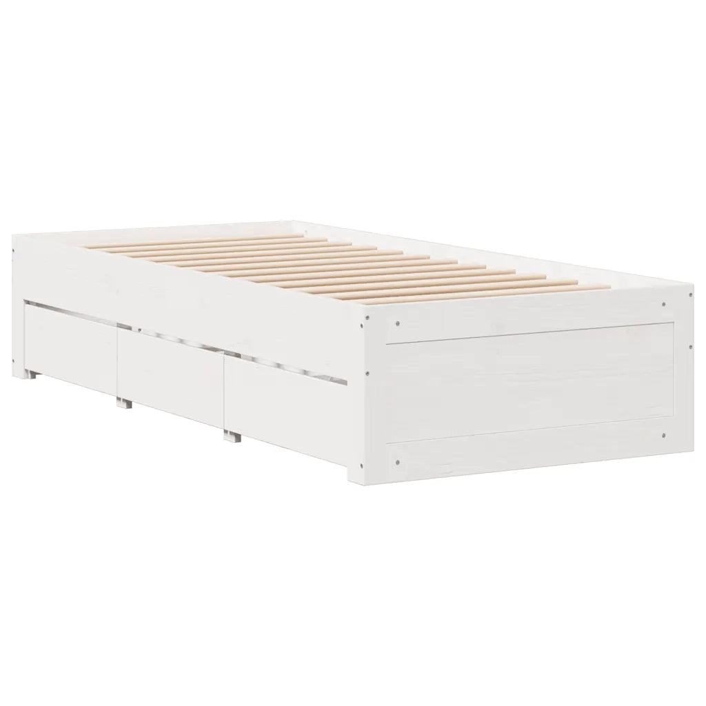 Letto Libreria senza Materasso Bianca 90x200 cm Legno di Pino 3308970
