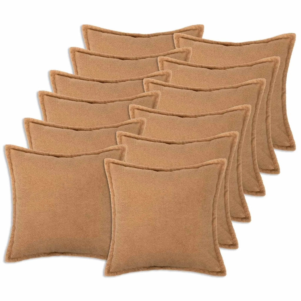 Federa 12 pcs HOUTEN Beige 50 x 50 cm Bouclé 919137
