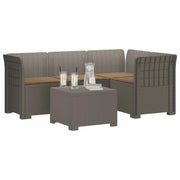 Divano da giardino 4 posti con cuscini aspetto rattan PP 3444012
