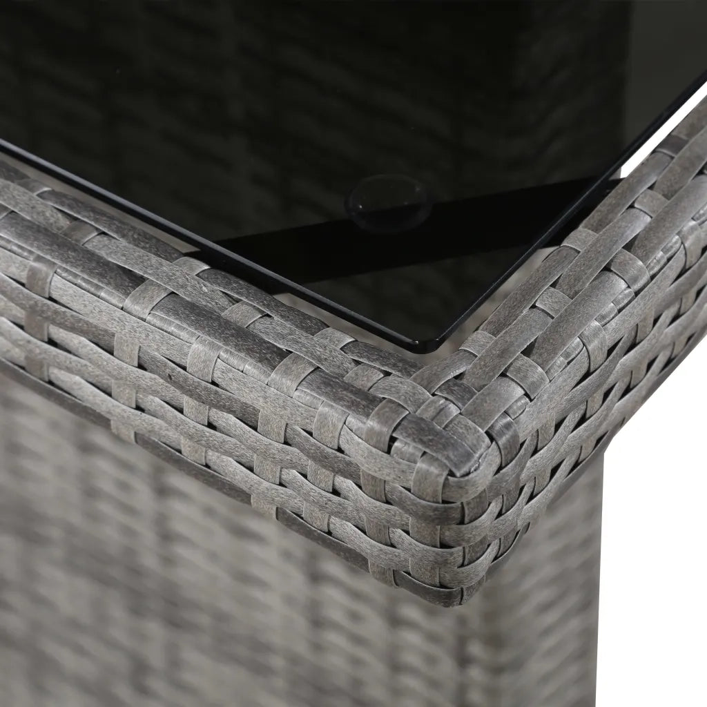 Tavolo da Giardino | Tavolino da esterno 240x90x74 cm in Polyrattan e Vetro