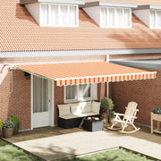 Tenda Retrattile Automatica con LED Giallo e Arancione 450x350 cm