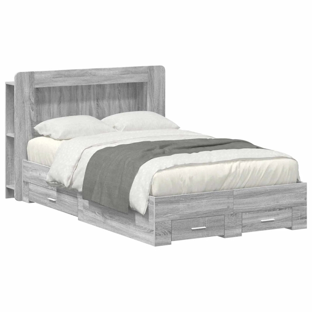 Telaio del letto con storage Sonoma grigio 120 x 190 cm