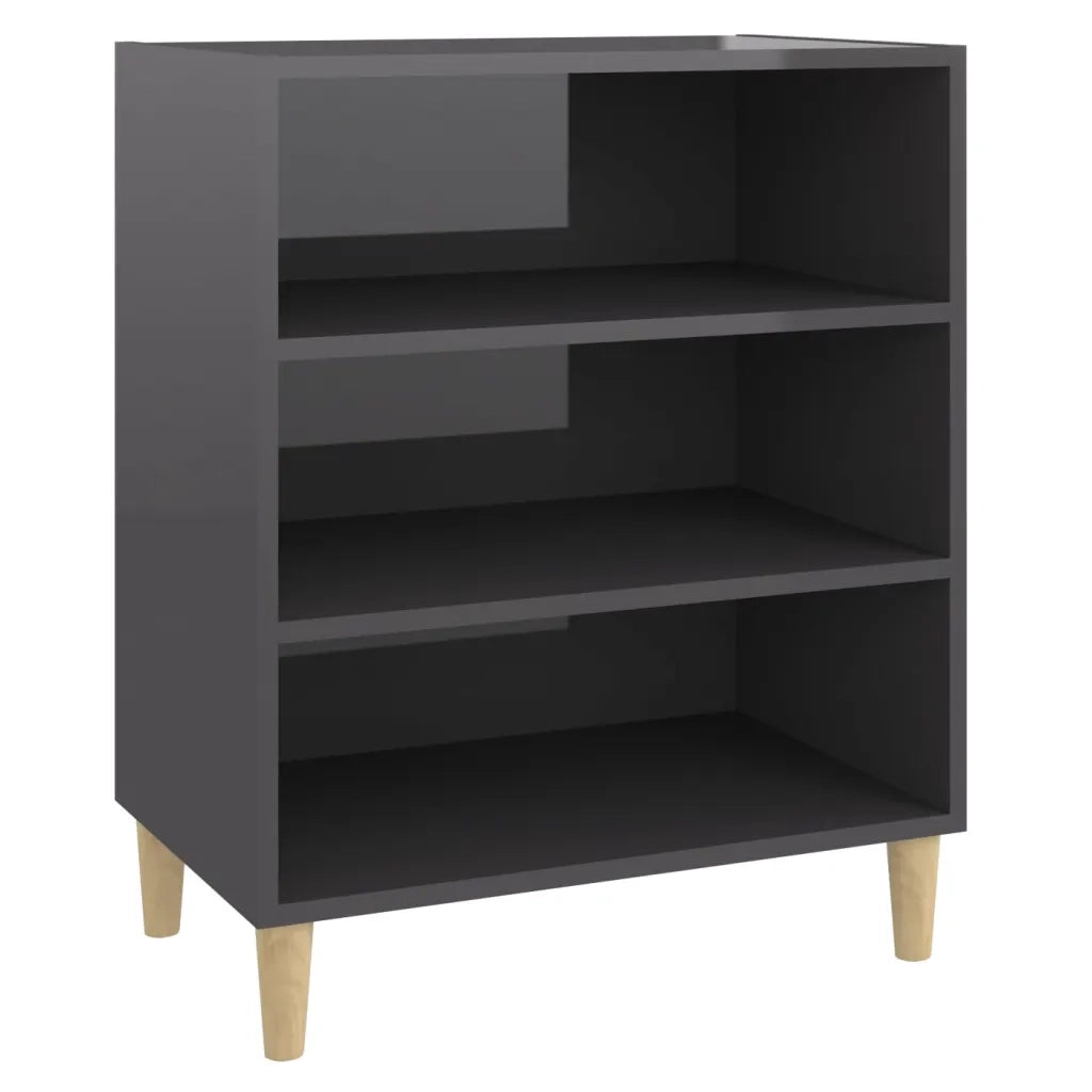 Credenza Grigio Lucido 57x35x70 cm in Legno Multistrato 806057