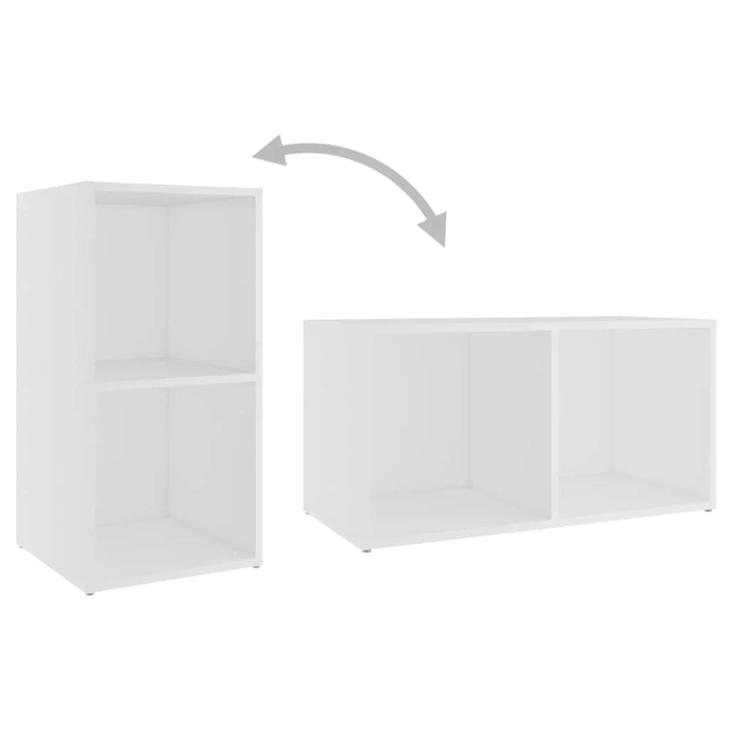 Mobile TV multimediale mensola TV credenza mobile TV sala da pranzo soggiorno camera da letto 2 pezzi 72 x 35 x 36,5 cm legno ingegnerizzato bianco 02_0028550