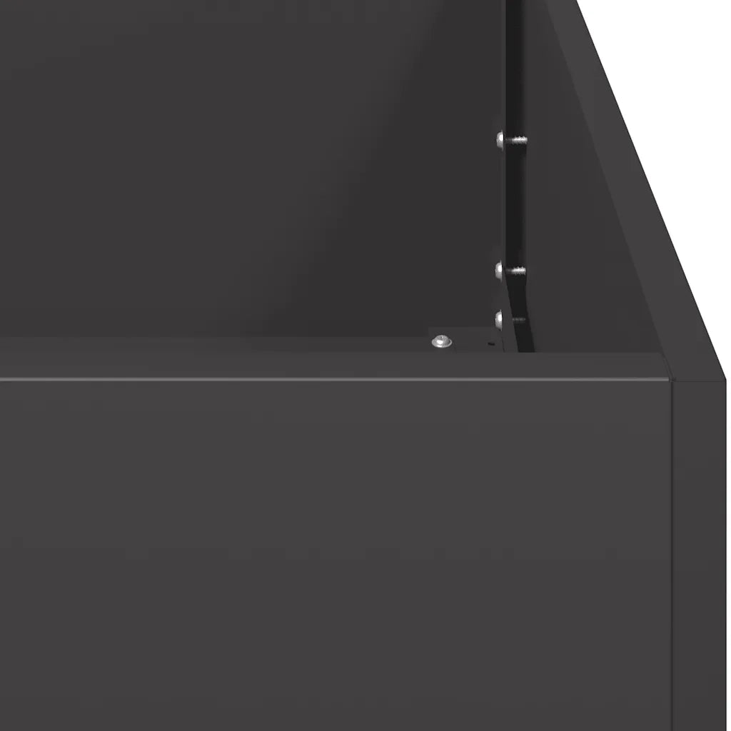 Fioriera Nera 40x80x40 cm in Acciaio Laminato a Freddo 860731