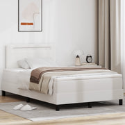 Letto con Rete a Molla e Materasso Bianco 120x200 cm in Ecopelle