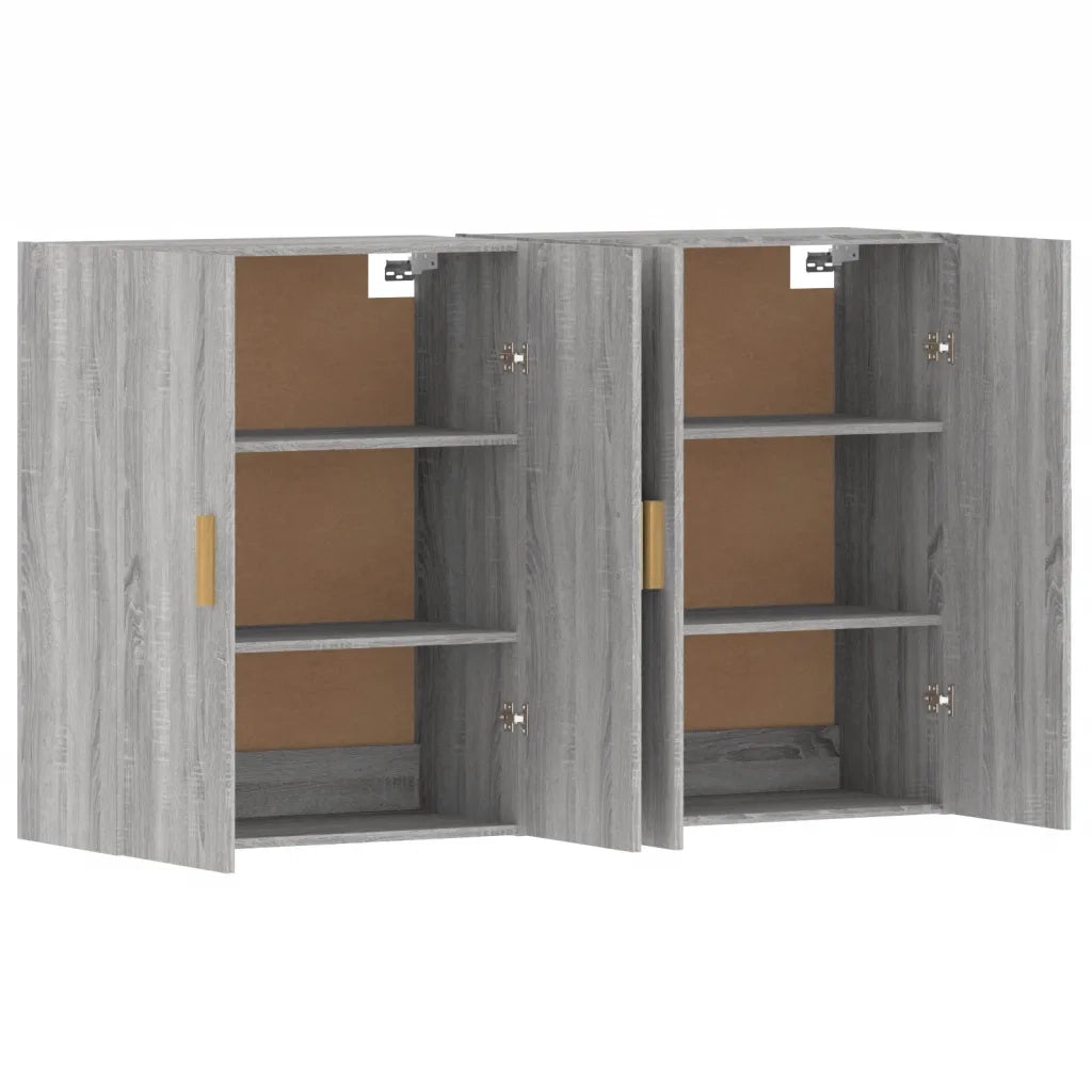 Armadietti a Parete 2 pz Grigio Sonoma in Legno Multistrato 3197879