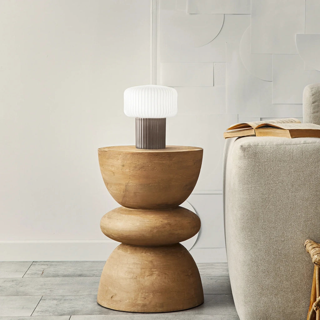 Lumetto Moderno Otty Ceramica Marrone Scuro Vetro 1 Luce G9 Ip20