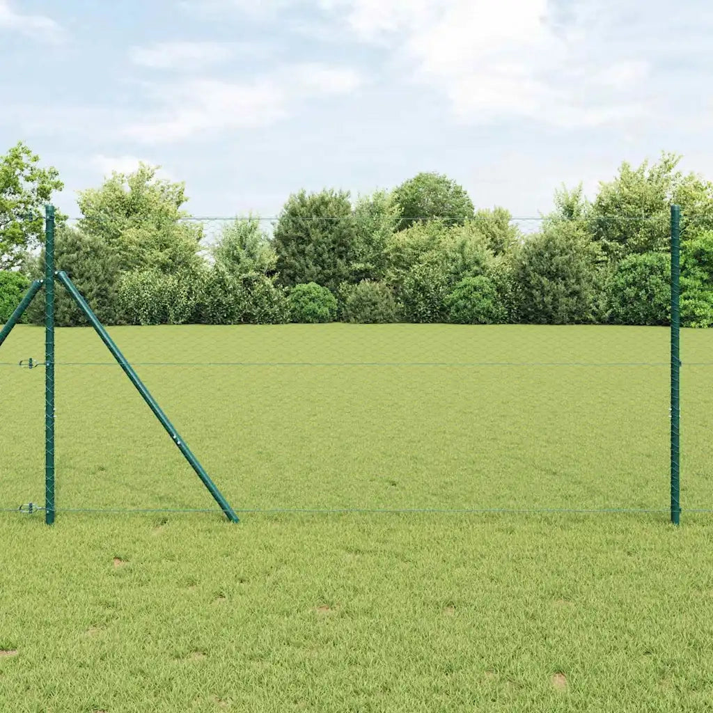 Palo della recinzione Verde 50 x 1 m (rete 25 mm) Acciaio e PVC