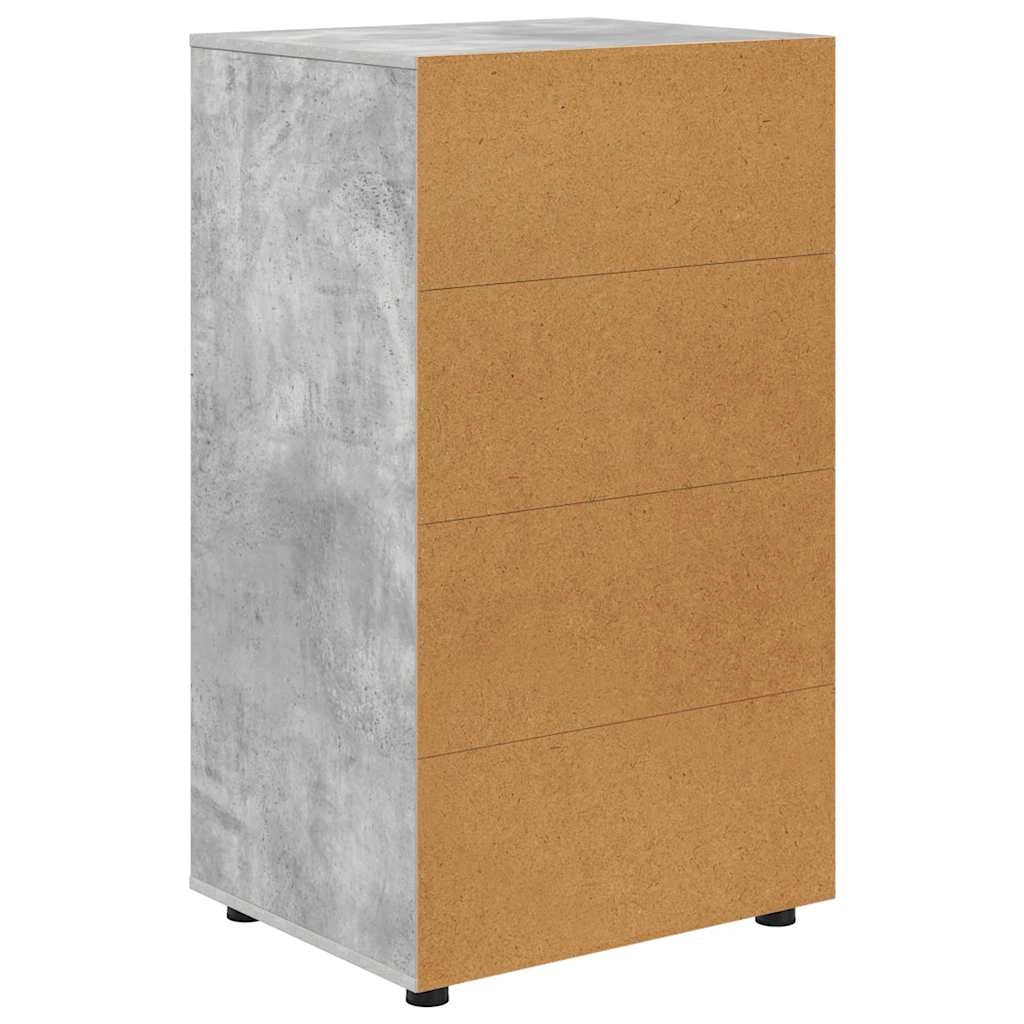 Set di 2 mobili contenitori con pratici cassetti 60 x 48 x 105 cm legno ingegnerizzato grigio cemento 02_0056189
