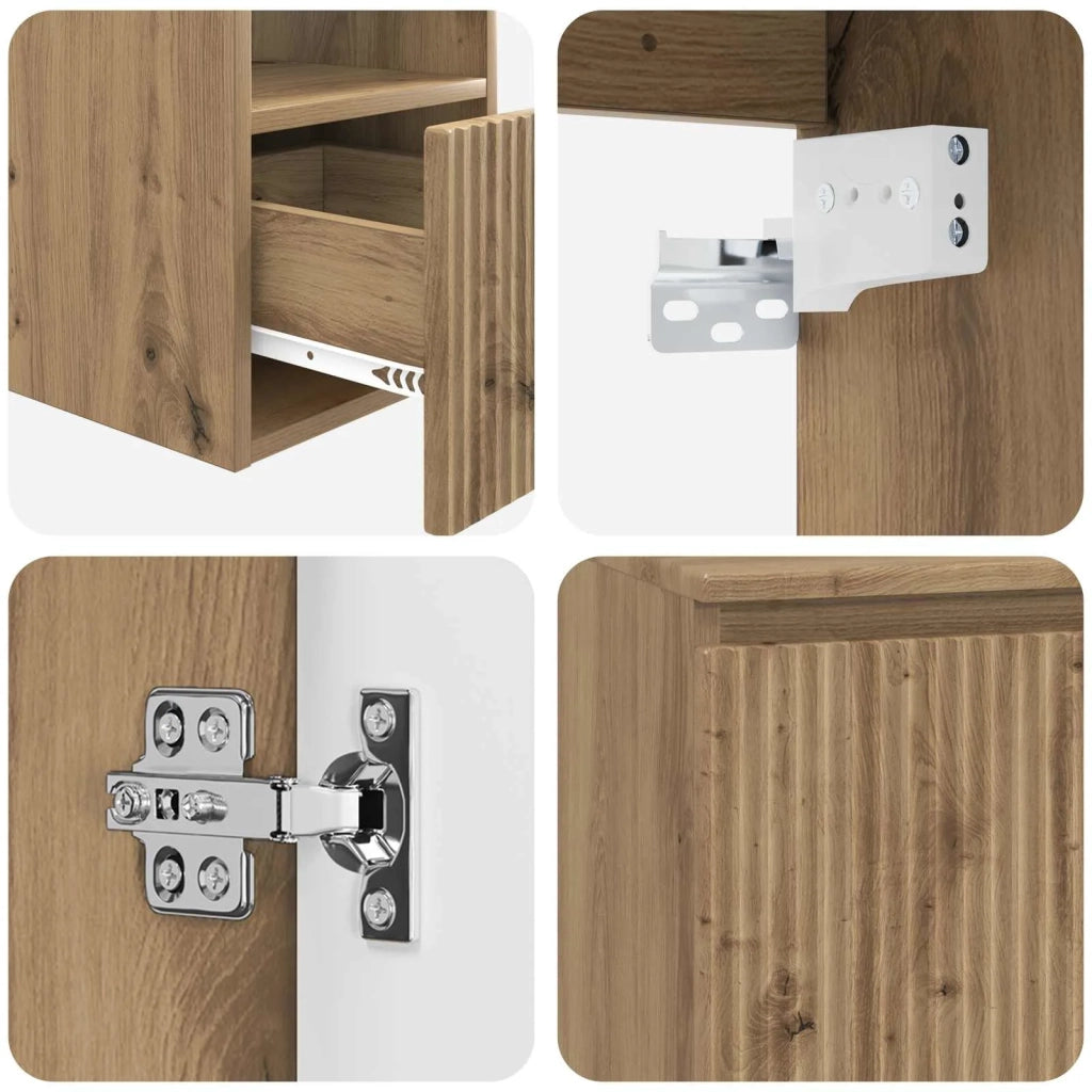 Set di mobili per il bagno 2 pz Rovere Artigianale 3404033