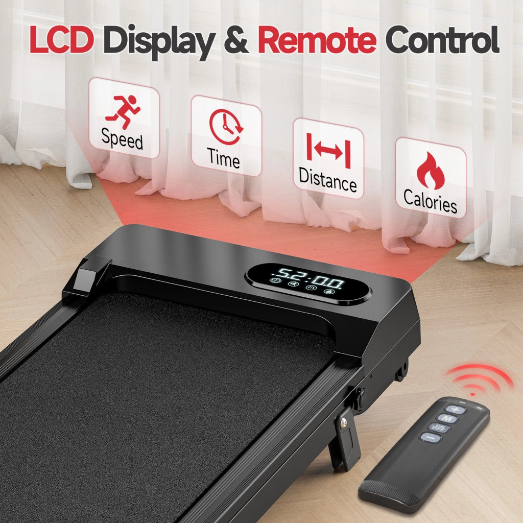 Tapis roulant 2 in 1, Tapis roulant portatile  con telecomando, 8 km/h, capacità di carico 120 kg, super silenzioso, display LED, 2,5 HP