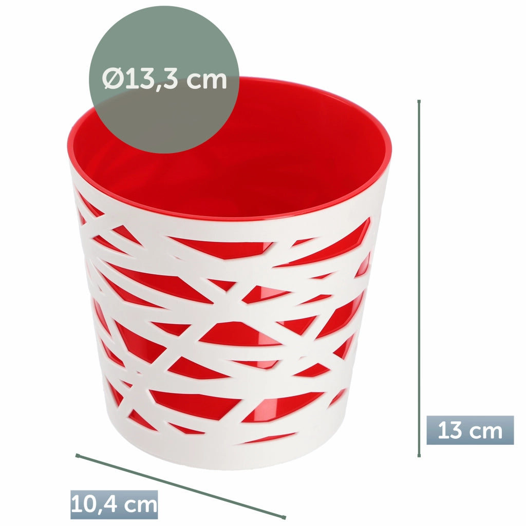KADAX - Inserto in plastica per vaso di fiori e piante, 13 cm, rosso