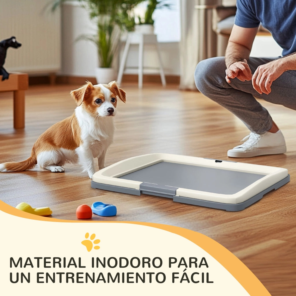 Casetta per Cani con Bandeja Addestramento Interno Esterno ¨C Minimal ¨C Grigio 63x48.5x6 cm