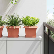 Vasi per Piante 24 pcs Rosso Mattone 23 x 23 x 17,5 cm Plastica 3403306