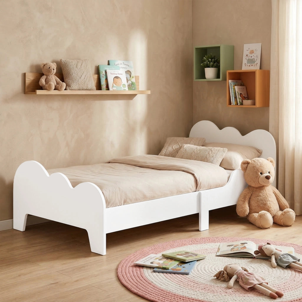 Letto Singolo per Bambini con Barandilla ¨C Zephmum ¨C Bianco 140x70 cm