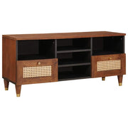 Mobile porta TV rettangolare moderno con pratico contenitore 100 x 33,5 x 46 cm in legno di mango marrone 02_0057904