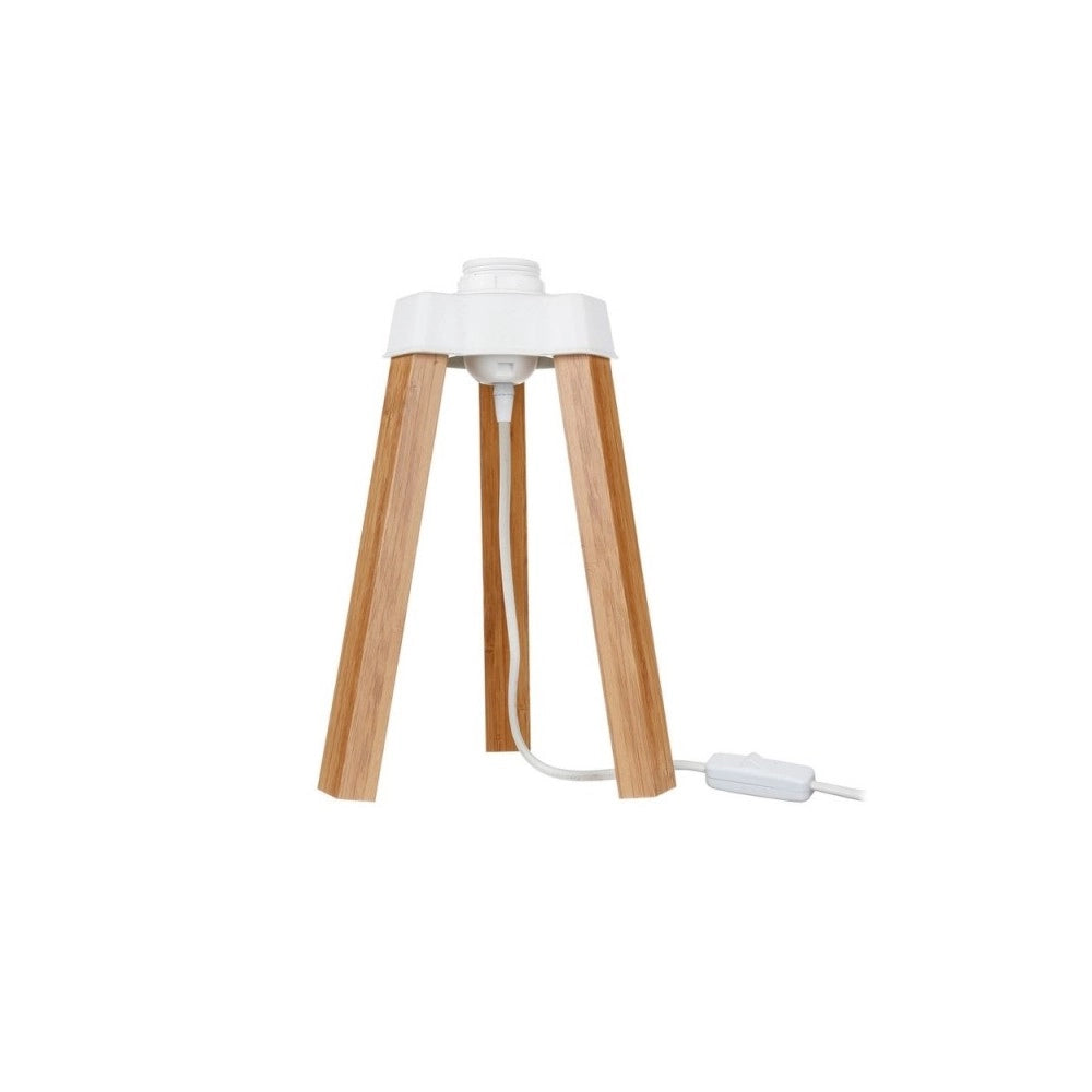 Lampada da tavolo treppiede rovere e paralume colore verde PIKORO2638