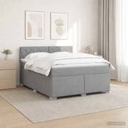 Letto con Box Spring, Materasso e LED Grigio Chiaro Tessuto 3452008