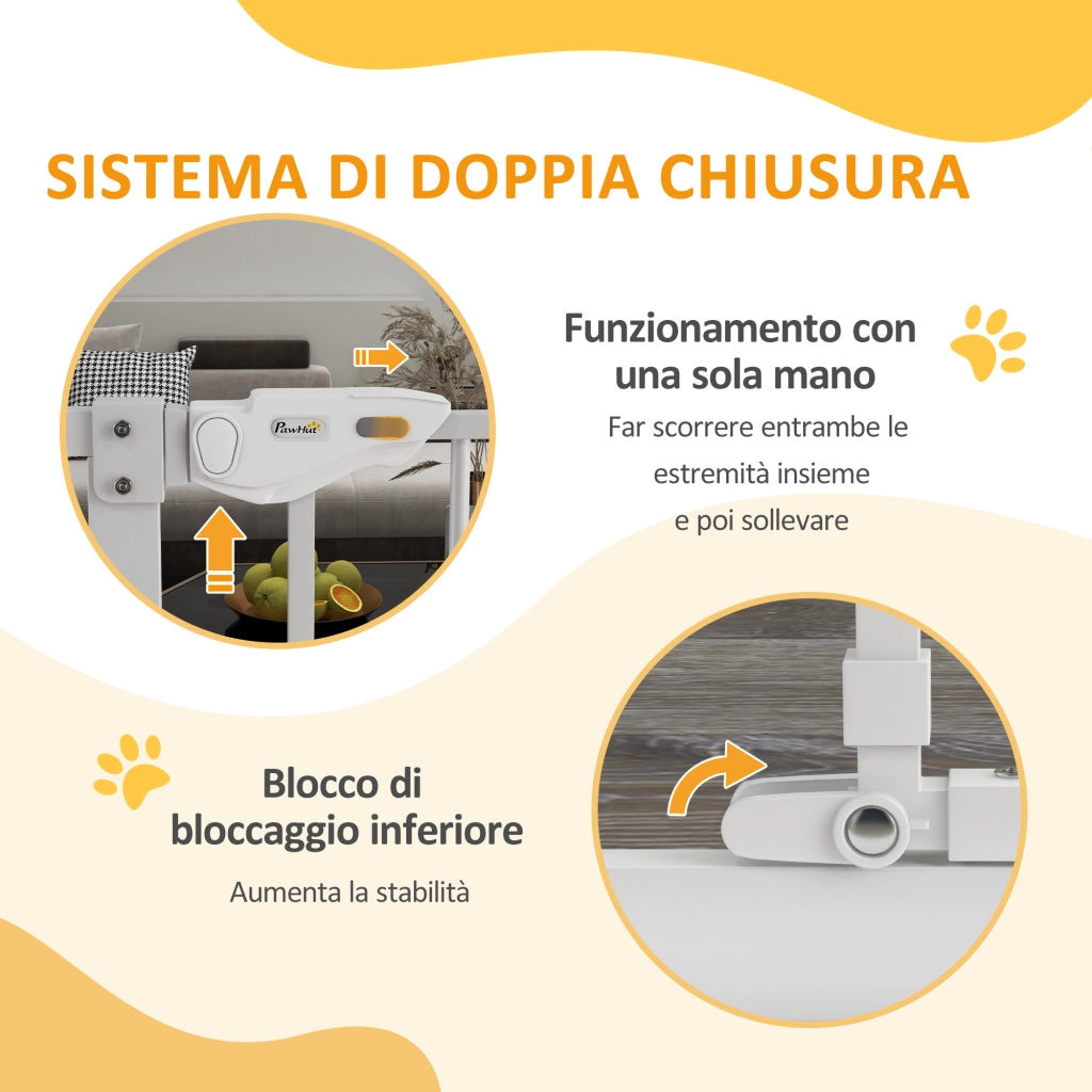Cancello per Cani Regolabile ¨C Zephmum ¨C Bianco 74-101x104 cm