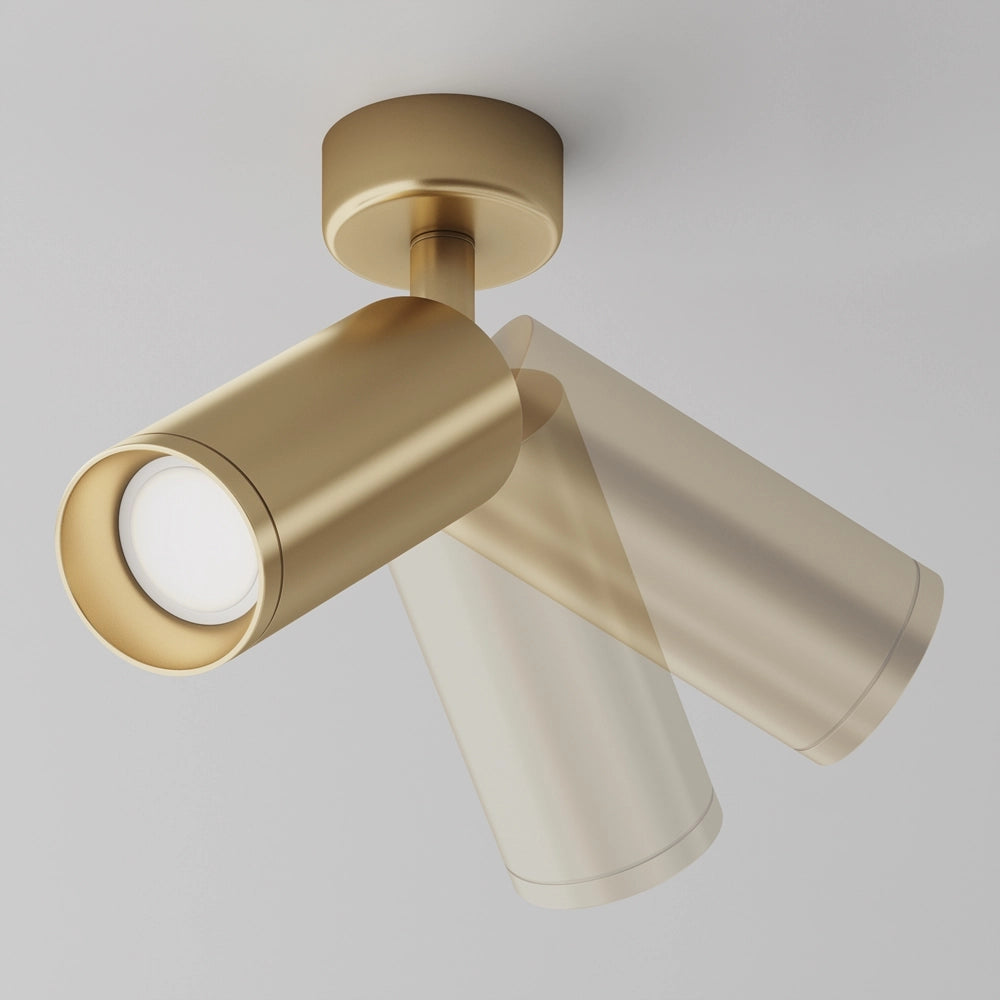 Maytoni Focus plafoniera GU10 ottone 1 luce 19,5cm alluminio
