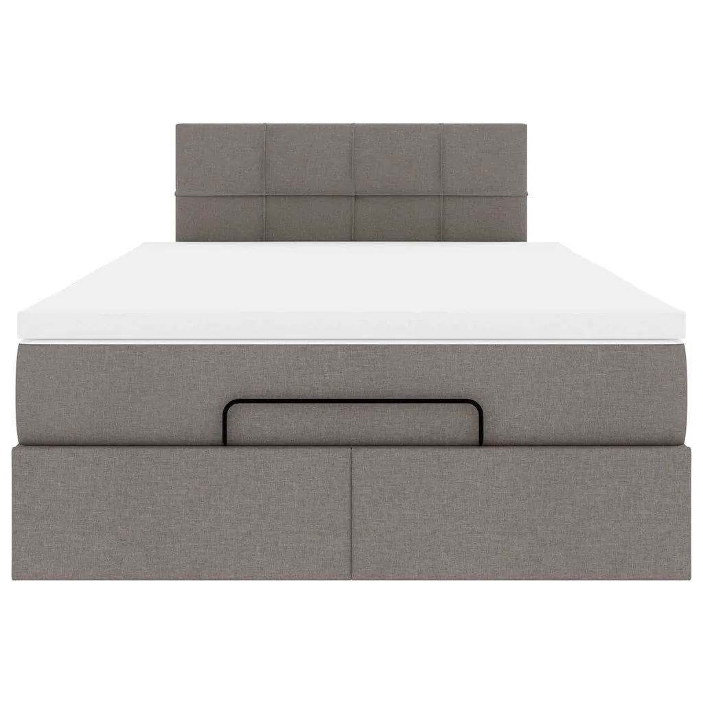 Pouf Letto con Materasso e LED Tortora 120x190cm in Tessuto 3312295