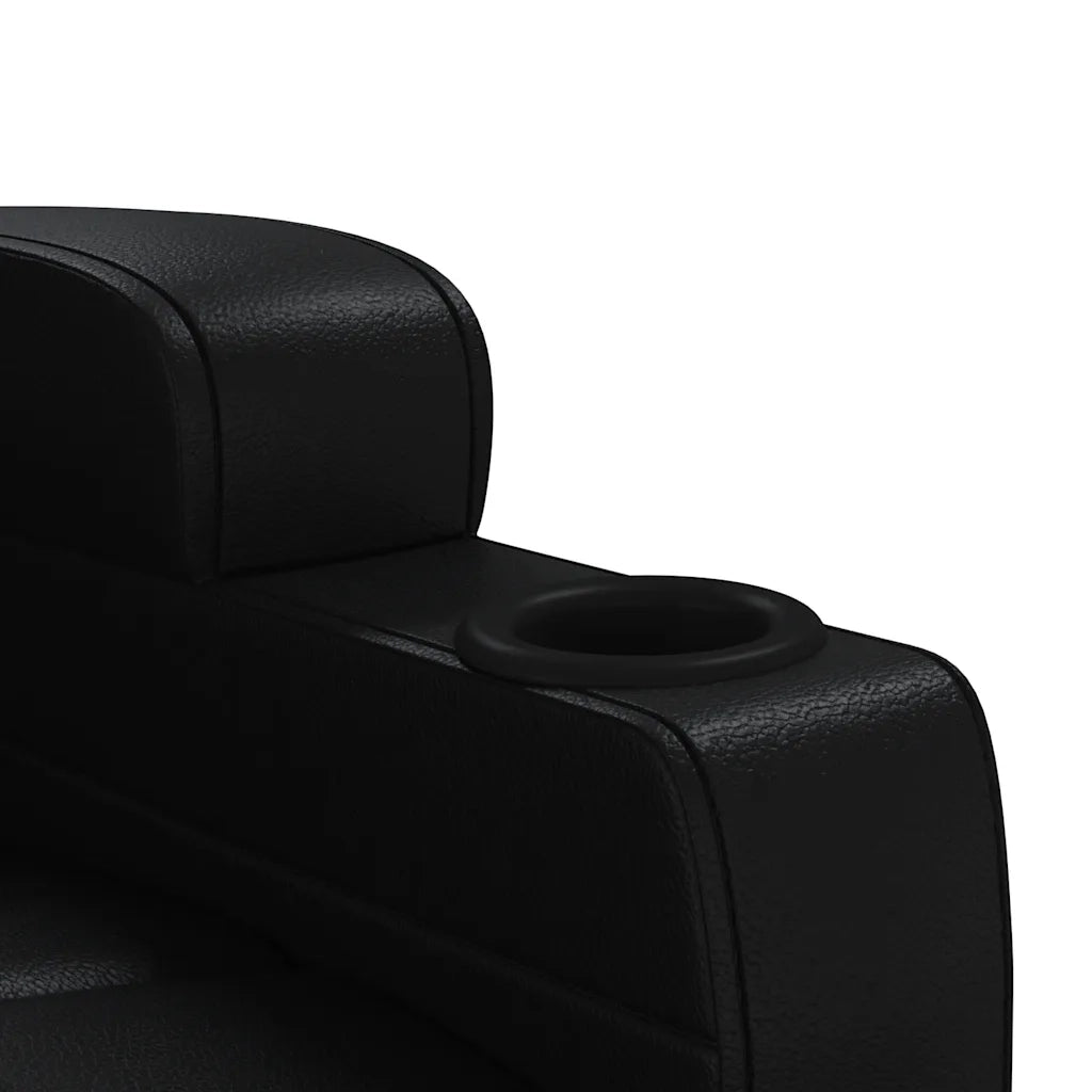Divano Sedia-Poltrona Reclinabile Nera in Similpelle 722399