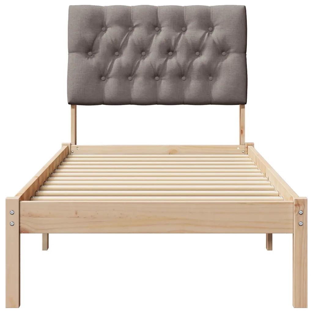 Letto con Testiera Rivestita con testiera Marrone 75 x 190 cm 878862