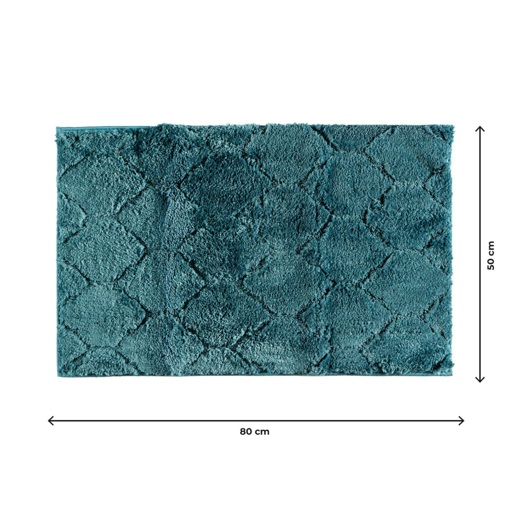 Tappeto Bagno Antiscivolo Effetto Rilievo Assorbente, Morbido, Lavabile in Lavatrice 50x80 / 60x120 cm 50x80 Cm - Petrolio