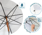 Parasole per mare Ø 180 cm in alluminio con UPF 50+ - Grigio chiaro