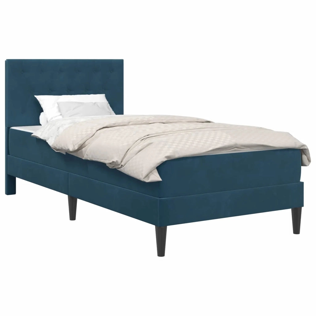 Struttura letto con materasso-Giroletto Blu 100 x 200 cm Velluto 631641