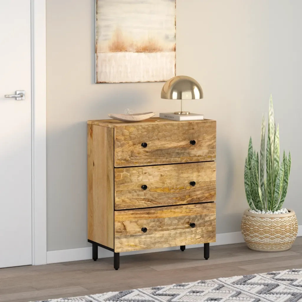 Credenza-Buffet-Armadio da cucina 60x33x75 cm in Legno Massello di Mango 369817