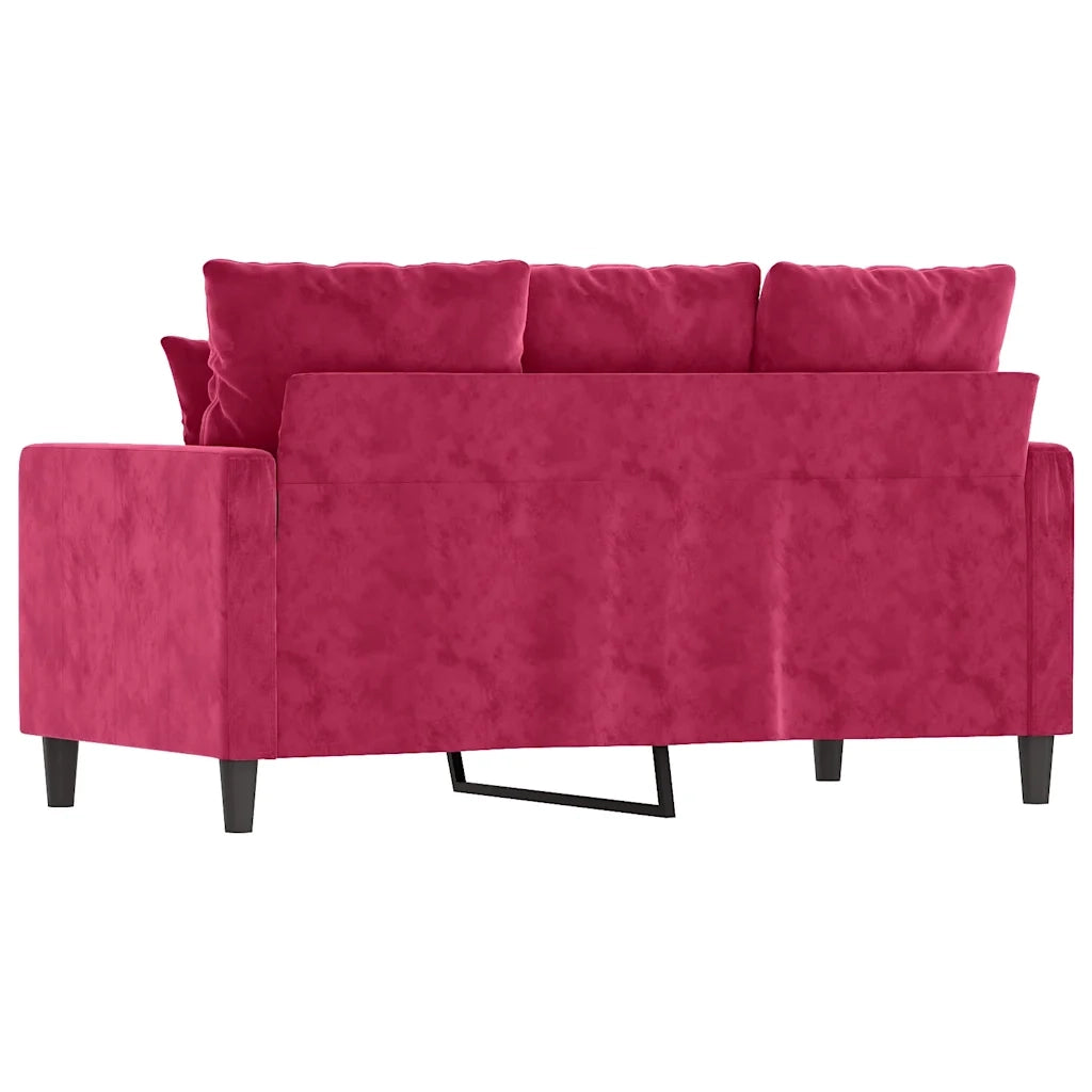 Divano | Divano da soggiorno | Sofa a 2 Posti Rosso Vino 120 cm in Velluto