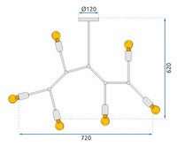 Lampada Da Soffitto Nera Metallo Loft APP737-6C Black