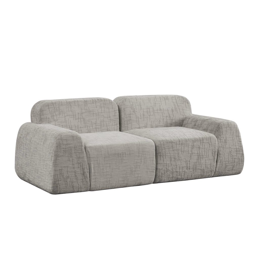 Divano a due posti, tessuto chenille, design modulare, imbottitura in schiuma ad alta elasticit¨¤ 30D, pronto all'uso, grigio