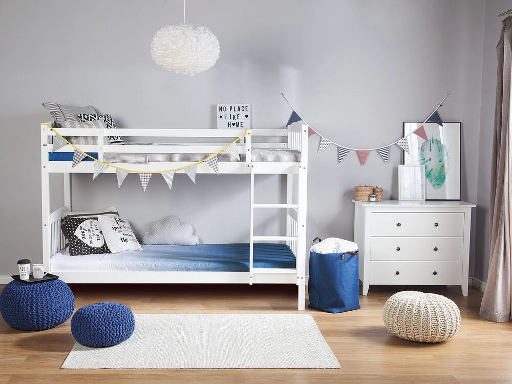Letto a castello letto doppio in legno di pino bianco singola misura 90 x 200 per bambini in cameretta