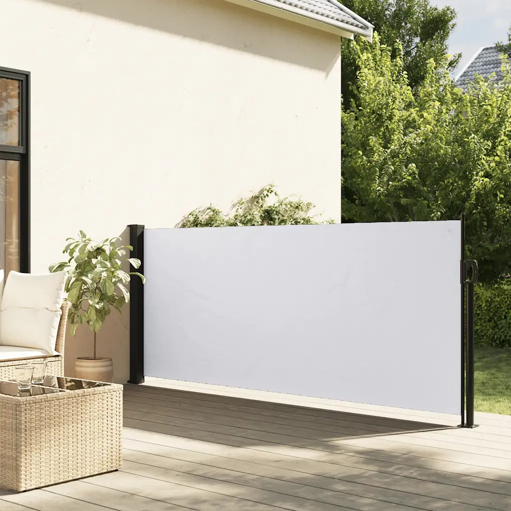 Tenda da Sole Laterale Retrattile-Tenda parasole per balcone per giardino Bianco 120x600 cm 263963