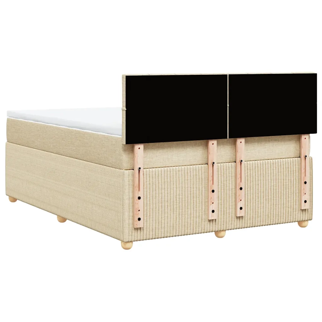 Giroletto a Molle con Materasso Crema 160x200 cm in Tessuto 3287512