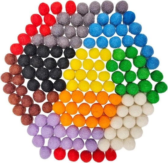 Velti di colore Pompons 1 cm - 320 pezzi per artigianato creativo