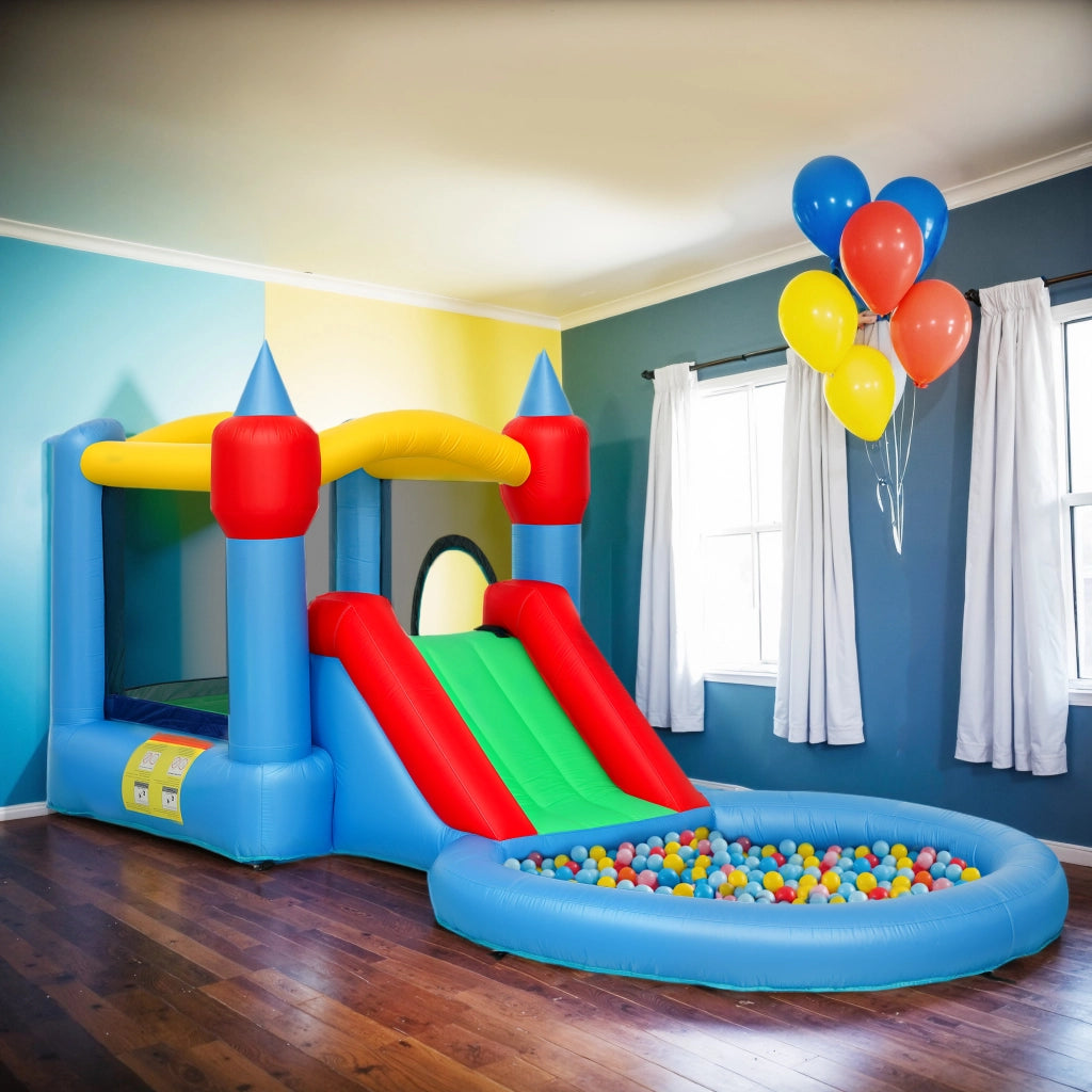 Castello Gonfiabile con Scivola e Piscina Palle ¨C zephmum ¨C 415x205x190 cm