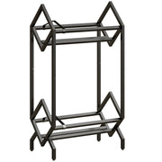 Libreria Porta CD 45,2x25,4x80 cm Porta Vinili 2 Livelli per DVD Libri Album in Metallo Nero