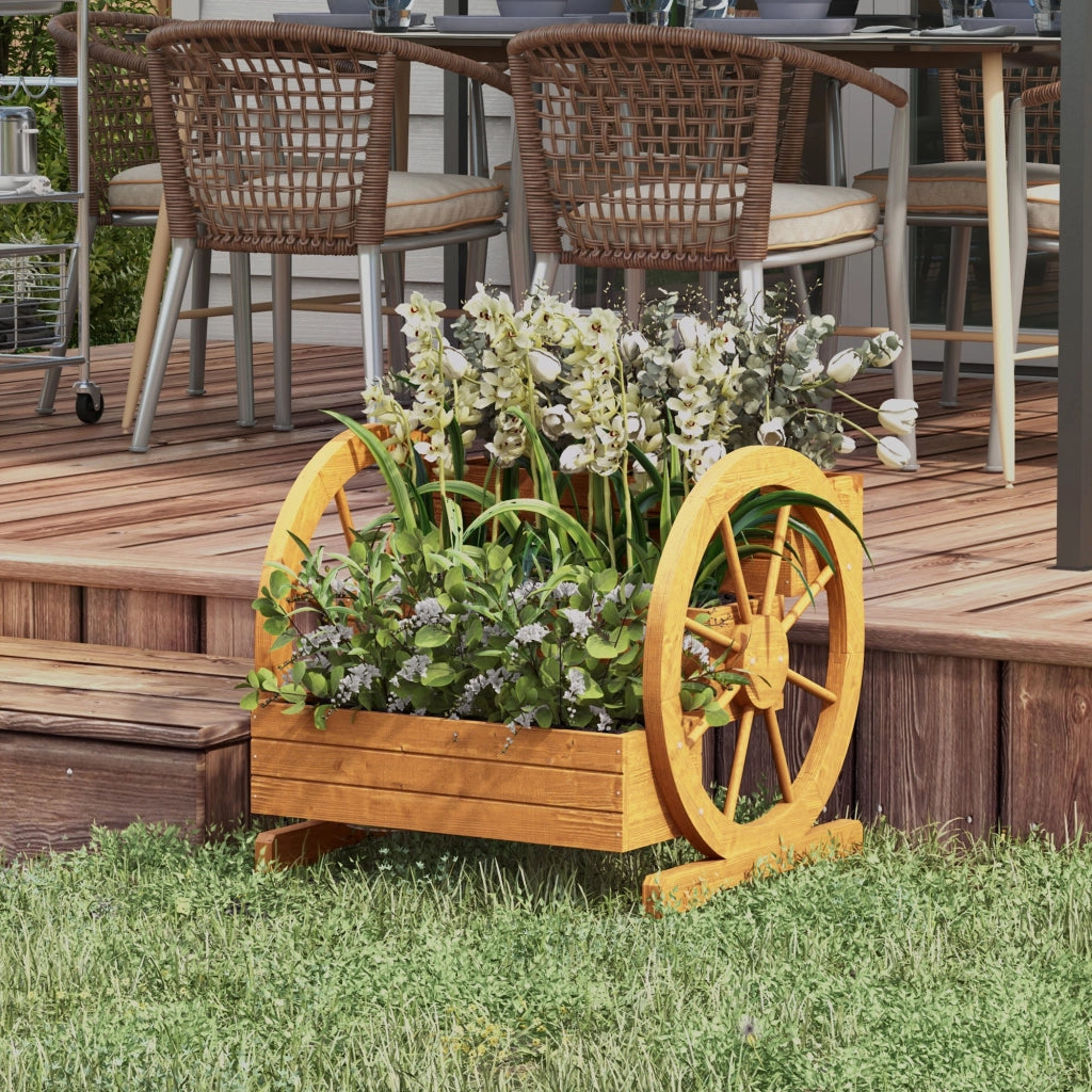 FIORIERA a 3 livelli 62x61x57 cm in legno con ruote decorative