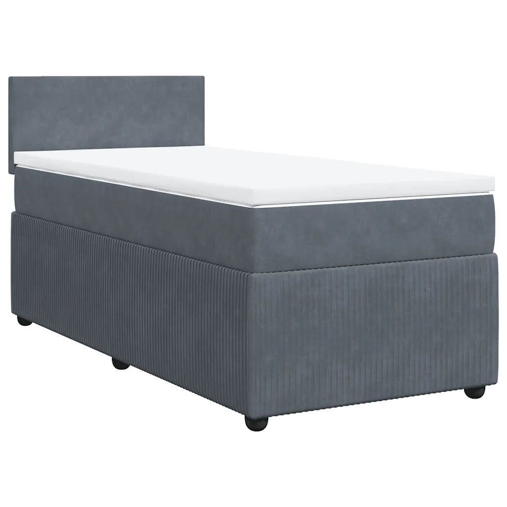 Giroletto a Molle con Materasso Grigio Scuro 100x200 cm Velluto 3289957