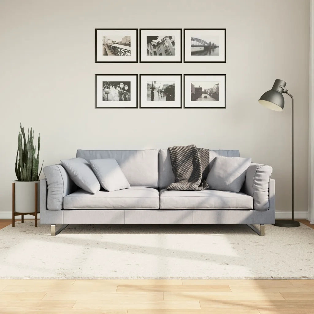 Tappeto Shaggy PAMPLONA a Pelo Lungo Moderno Crema 160x230 cm 375237
