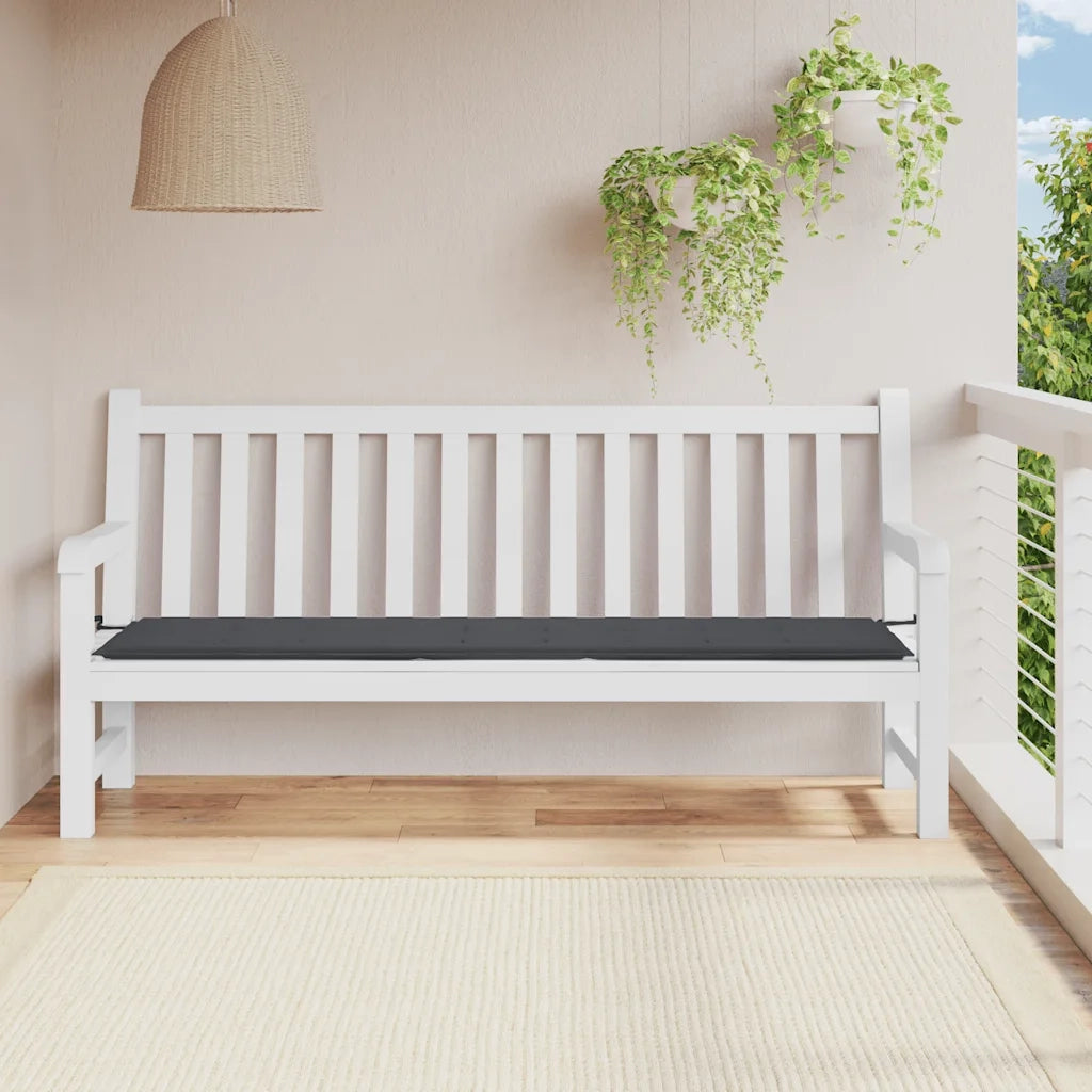 Cuscino per Panca Nero 200x50x4 cm in Tessuto Oxford 47613
