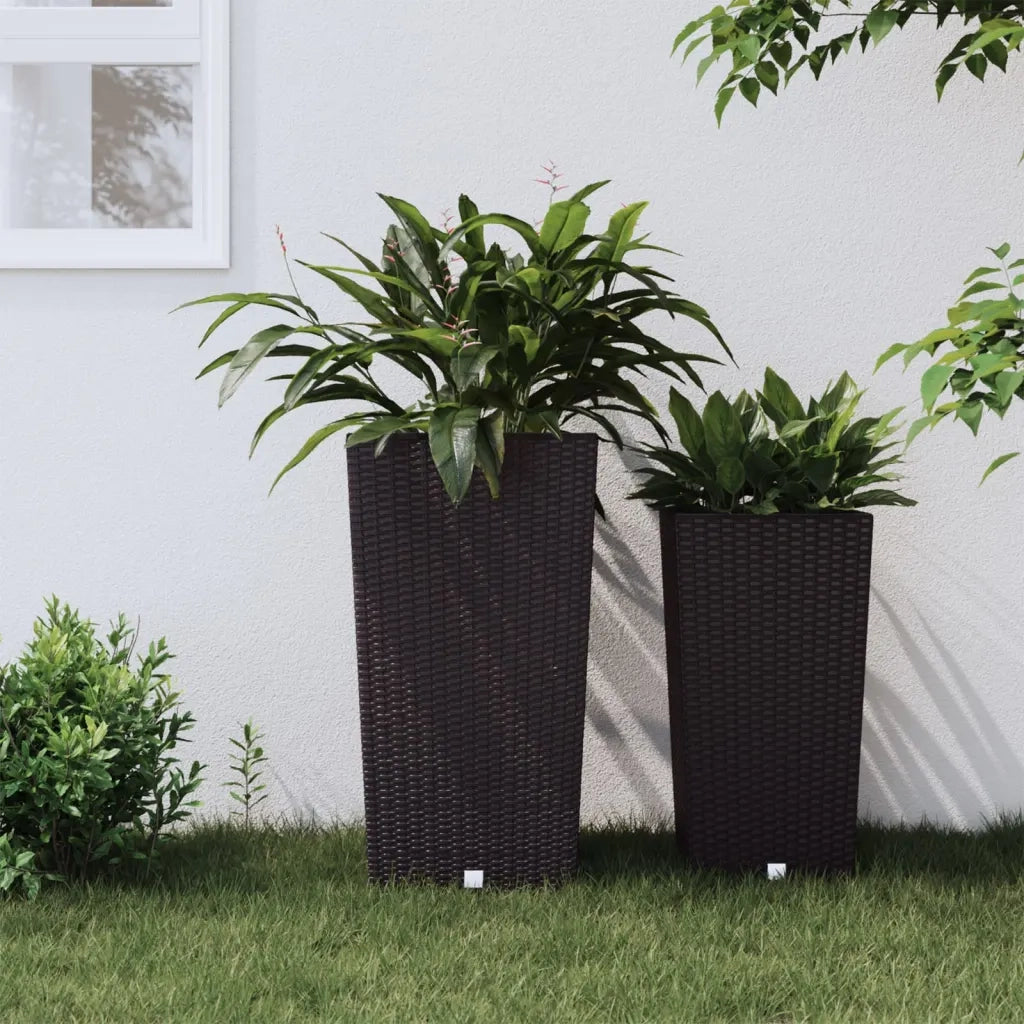 Fioriera con Interno Rimovibile Marrone 21 / 49 L PP Rattan 364676