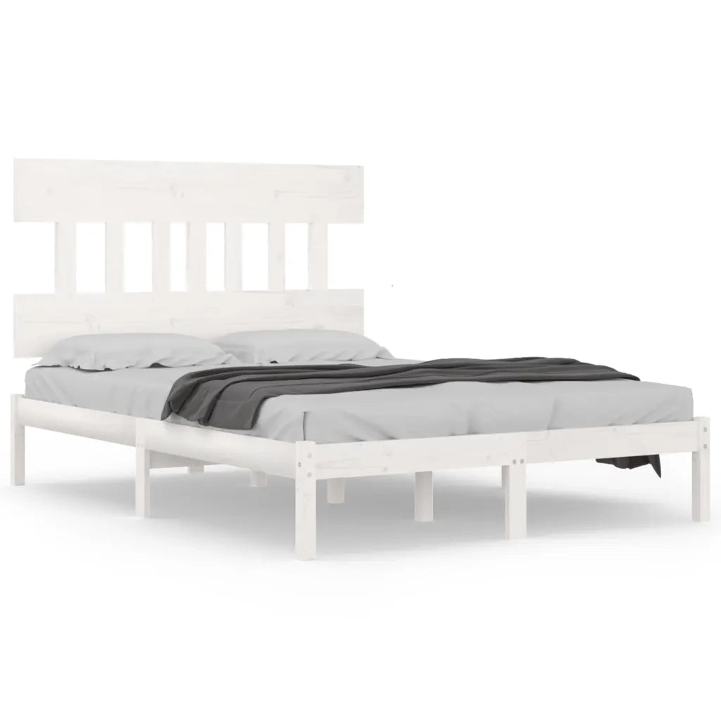 Giroletto-Struttura Letto Bianco in Legno Massello 140x190 cm 998500